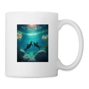 Cute Otter Lovers Sweet Sea Otter Couple - Tasse - Weiß - Rechts