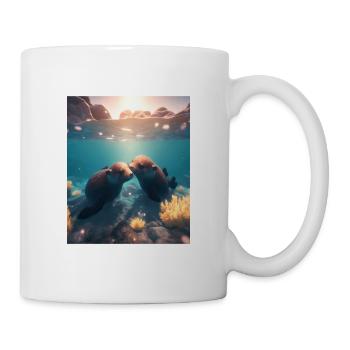 Cute Otter Lovers Sweet Sea Otter Couple - Tasse - Weiß - Rechts