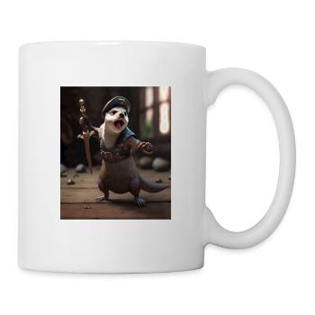 Mignon Loutre de mer Pet Dabbing Pirate Otter - Mug blanc - blanc - Droite
