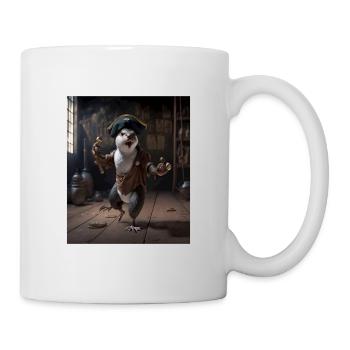 mignon loutre de mer pet dabbing pirate loutre - Mug blanc - blanc - Droite