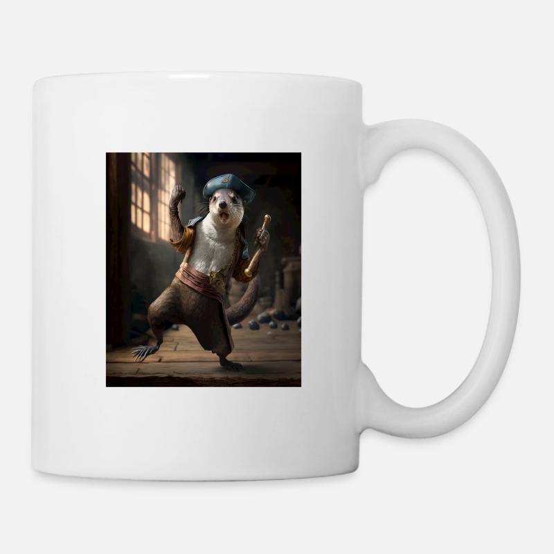 Cute Sea Otter Pet Dabbing Pirate Otter - Tasse - Weiß
