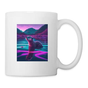 Cool Sea Otter Design Synthwave Wandering Otter - Tasse - Weiß - Rechts