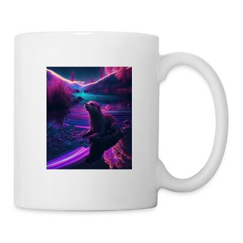 Cool Sea Otter Design Synthwave Wandering Otter - Tasse - Weiß - Rechts