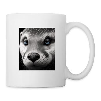 Fashionable Otter Design Cool Sea Otter With Blue - Tasse - Weiß - Rechts