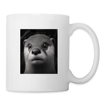 Fashionable Otter Design Cool Sea Otter With Blue - Tasse - Weiß - Rechts