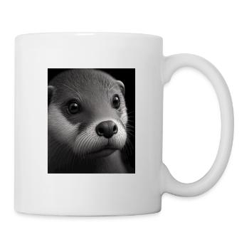 Fashionable Otter Design Cool Sea Otter With Blue - Tasse - Weiß - Rechts