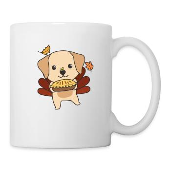 Tenues de Thanksgiving Dinde Labrador avec tarte - Mug blanc - blanc - Droite