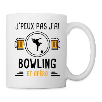 j'peux pas j'ai bowling boule apéro cadeau - Mug blanc - blanc - Droite