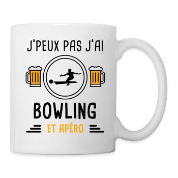 j'peux pas j'ai bowling apéro cadeau - Mug blanc - blanc - Droite