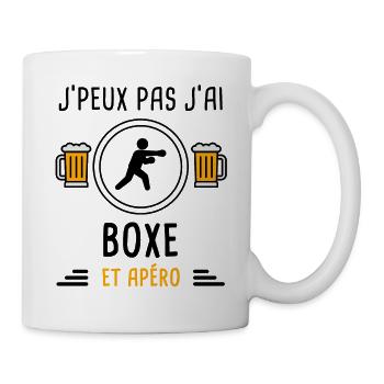 j'peux pas j'ai boxe boxeur apéro cadeau - Mug blanc - blanc - Droite