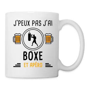 j'peux pas j'ai boxe apéro cadeau - Mug blanc - blanc - Droite