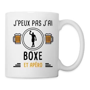 j'peux pas j'ai boxe sport apéro cadeau - Mug blanc - blanc - Droite