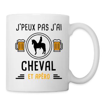j'peux pas j'ai cheval femme apéro cadeau - Mug blanc - blanc - Droite
