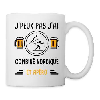 j'peux pas j'ai combiné nordique apéro cadeau - Mug blanc - blanc - Droite