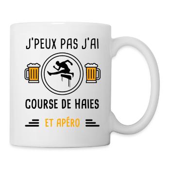 j'peux pas j'ai course de haies apéro cadeau - Mug blanc - blanc - Droite