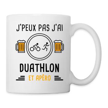 j'peux pas j'ai duathlon apéro cadeau - Mug blanc - blanc - Droite