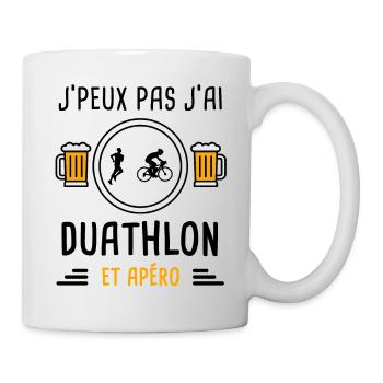 j'peux pas j'ai duathlon sport apéro cadeau - Mug blanc - blanc - Droite