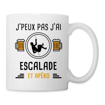 j'peux pas j'ai escalade corde apéro cadeau - Mug blanc - blanc - Droite
