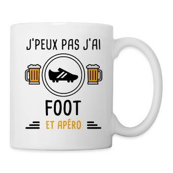 j'peux pas j'ai foot crampons apéro cadeau - Mug blanc - blanc - Droite