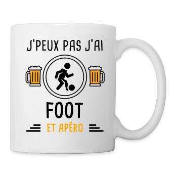 j'peux pas j'ai foot jouer apéro cadeau - Mug blanc - blanc - Droite