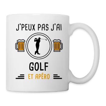j'peux pas j'ai golf apéro cadeau - Mug blanc - blanc - Droite