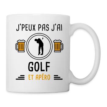 j'peux pas j'ai golf golfeur apéro cadeau - Mug blanc - blanc - Droite