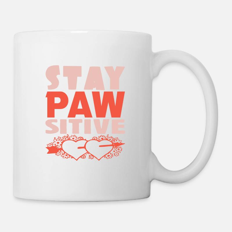 RESTER PATTE SITIVE COEUR - Mug blanc - blanc