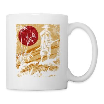 Samouraï Art Japonais Vintage Fighter Rétro - Mug blanc - blanc - Droite