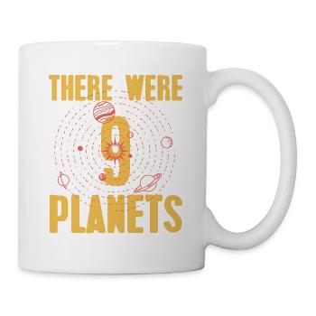 Il y avait 9 PLANETS rétro drôle Pluton Designs - Mug blanc - blanc - Droite