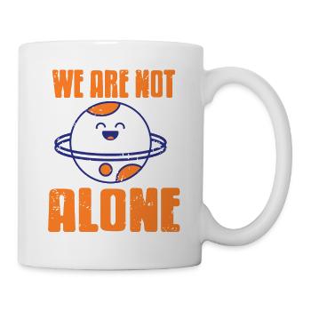 We Are Not Alone Retro Vintage Space Planets - Tasse - Weiß - Rechts