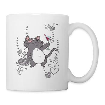 The cat is having a party - Mug - white - Right