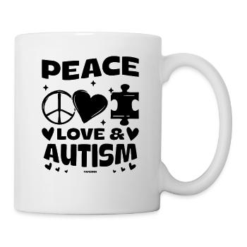 Cœur de paix Amour Autisme Le puzzle d’Asperger - Mug blanc - blanc - Droite