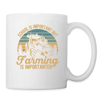 L’école est importante, mais l’agriculture reste - Mug blanc - blanc - Droite