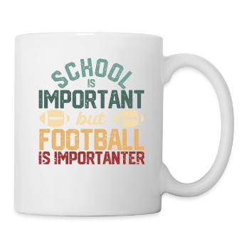 L’école est importante, mais le football est toujours important - Mug blanc - blanc - Droite