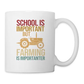 School is important, but agriculture - Mug - white - Right