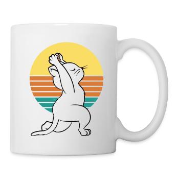 Yoga? Cats Know The Moves! Retro Yoga Cat - Mug - white - Right