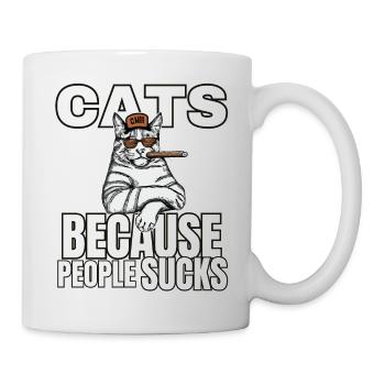 Katzen Katze Katzenshirt Katze Geschenkidee kitten - Tasse - Weiß - Rechts