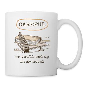 Drôle d’écrivain Citation Livre Pile Art pour les romanciers - Mug blanc - blanc - Droite