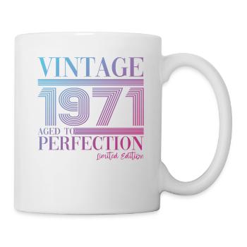 Vintage Jahrgang 1971 52. Geburtstag Geschenk Frau - Tasse - Weiß - Rechts