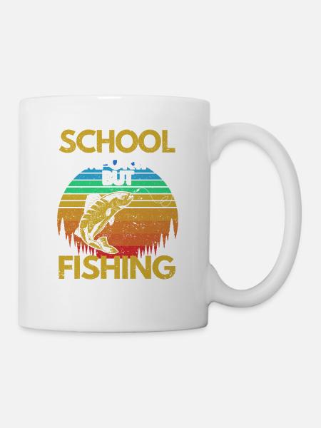 Schule ist wichtig, aber Angeln ist noch wichtiger - Tasse - Weiß