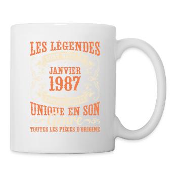 Les Légendes Sont Nées En Janvier 1987 Cadeau - Mug blanc - blanc - Droite