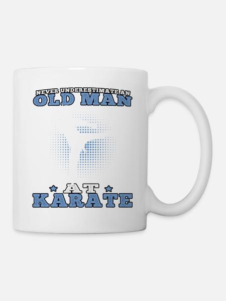 Old Man at Karate Karateka Asian Martial Arts - Mug - white