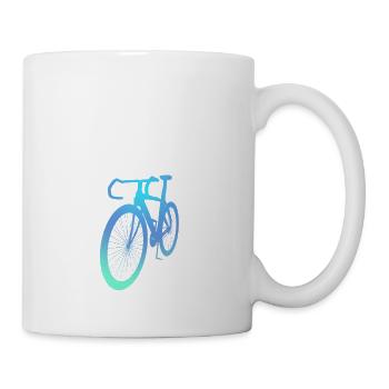 Rennrad-Motiv 3D SelbstgestaltenTürkis-Blau - Tasse - Weiß - Rechts