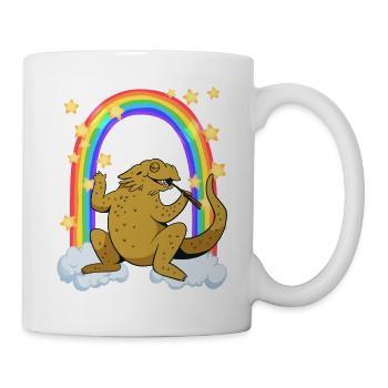 Le dragon barbu aime les sushis à l’arc-en-ciel - Mug blanc - blanc - Droite