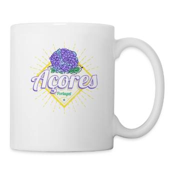 Azoren Retro Hortensienblüte Insel Portugal - Tasse - Weiß - Rechts