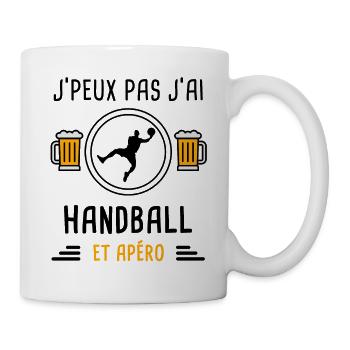 j'peux pas j'ai handball sport apéro cadeau - Mug blanc - blanc - Droite