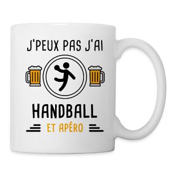 j'peux pas j'ai handball joueur apéro cadeau - Mug blanc - blanc - Droite