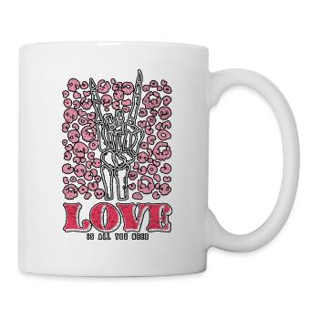 Love Is All You Need Skeleton Valentine's Day - Mug - white - Right