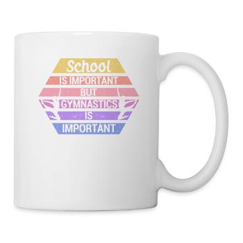 L’école est importante, mais la gymnastique est plus importante - Mug blanc - blanc - Droite
