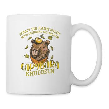Muss Capybara knuddeln Wasserschwein Capy Mädchen - Tasse - Weiß - Rechts